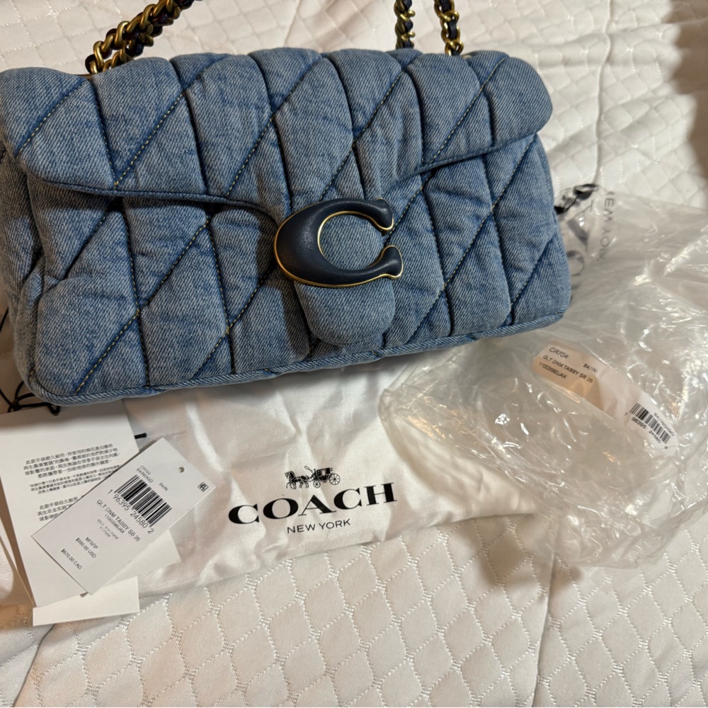 Coach Denim Quilted Tabby 26